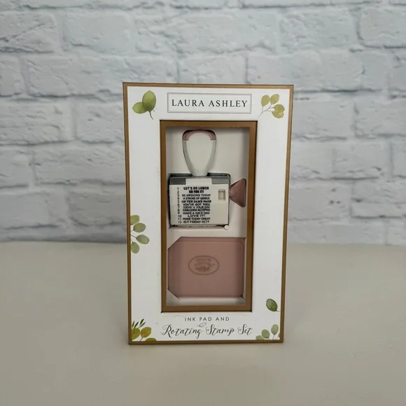 New Laura Ashley Motivational Stamp & Ink Pad Set - Picture 1 of 3